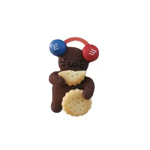 Aimant de réfrigérateur mignon en forme de biscuit ours en résine Aimants de réfrigérateur personnalisés pour réfrigérateur