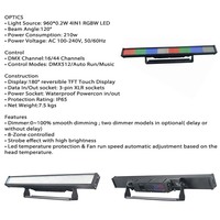 Bande lumineuse LED RGBW étanche IP65 960x0.2W, DMX, stroboscope de scène, barre de pixels LED, éclairage mural