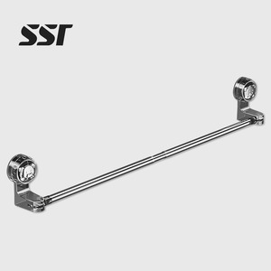 Toallero de Baño Ajustable con Ventosa Removible, Barra de Acero Inoxidable Cromado, Ecológico, Montado en Pared, Moderno, para Hotel - Product Image 1
