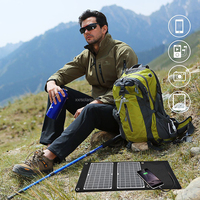 Chargeur solaire pliable 20W, double USB 2.4A, charge rapide, panneau PV mono portable pour téléphones mobiles