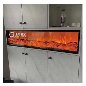 <span class=keywords><strong>Chimenea</strong></span> eléctrica 2D de diseño moderno de 1000MM, Control remoto, fácil inserción, chimeneas interiores de Metal de acero <span class=keywords><strong>con</strong></span> Control <span class=keywords><strong>Bluetooth</strong></span> - Product Image 4