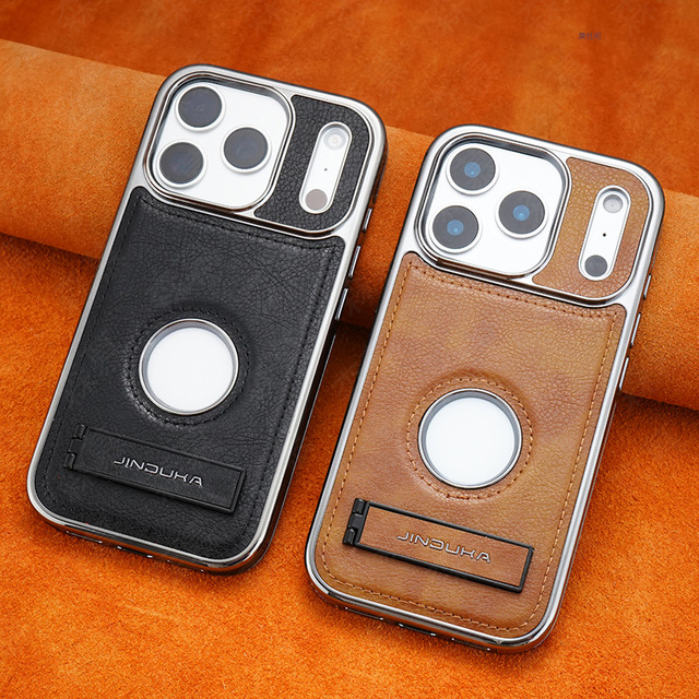 Luxury Hollow PU Leather Mobile Phone Case for iPhone 12 13 14 15 16 17 Pro Max 16 Plus With Stand Shockproof Protective Cover