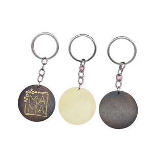 Un popular llavero colgante de madera grabado con forma de plato redondo para el Día de la Madre, <span class=keywords><strong>MAMA</strong></span> - Product Image 2