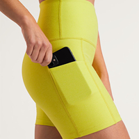 Fitness Active Noir Poches Haute Fitness Stretch Femme Taille Haute Maternité Taille Haute Femmes Shorts De Course