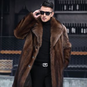 معطف شتوي فاخر للرجال بأكمام طويلة وسميكة من الفرو الصناعي، معطف أنيق من الجلد الصناعي مقاوم للرياح للرجال بالجملة - Product Image 1