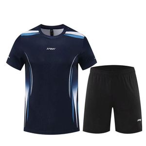 Uniformes de Fútbol Azules de Alta Calidad, Tallas Grandes, 100% Poliéster, Transpirables, Precio Económico al por Mayor, Ropa Deportiva para Correr, Impresión de Nombre y Logotipo - Product Image 1