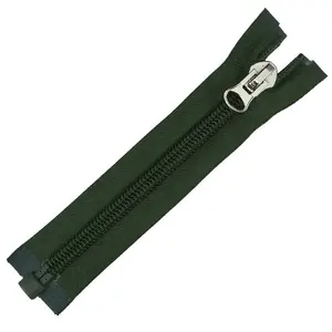 No.10 O/E one way separating nylon zipper with A/L slider and plastic top stop pin&box