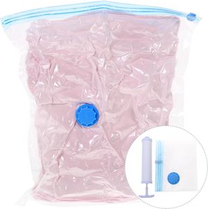 Sacs de rangement sous vide en plastique hermétiques pour vêtements, literie et chaussures - 50x70cm Pompe manuelle (Matériau PA+PE Écologique) - Product Image 4
