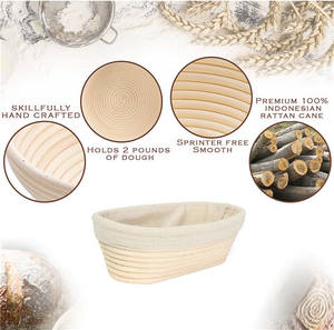 Mimbre Banneton Forrado Willow Breiofing Cestas Cesta De 10 De Bannetons 9 pulgadas Sala Prova Padaria Pao Baneton Batton - Product Image 3