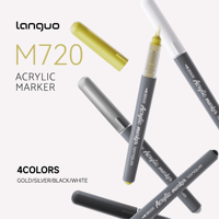 Marqueur de peinture acrylique argentée premium, liquide direct PET, haute brillance, métallique, non effaçable, pour peinture sur roche, verre, bricolage et artisanat