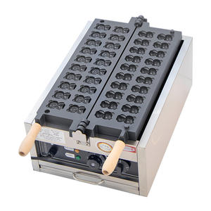 Machine à gaufres et à pâtisserie électrique commerciale Qianmai à 20 trous, mini ours brun en acier inoxydable, garantie d'un an - Product Image 1