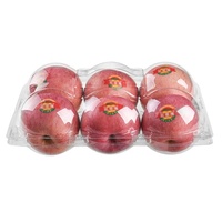 Contenitore in Plastica PET Monouso di Alta Qualità con 6 Scomparti per Frutta, Scatola Trasparente a Forma di Mela