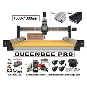 2.2KW 1010 ile xPROV5 GRBL denetleyicisi ile su soğutmalı mil QueenBee PRO CNC Router