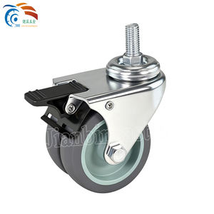 50 मिमी और 75 मिमी डुअल-व्हील स्टील और tpr सामग्री कैस्टर आधुनिक डिजाइन फर्नीचर के लिए 50 किलोग्राम भार क्षमता ट्रॉली पहियों - Product Image 3