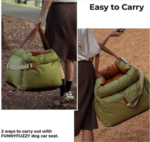 Fabrik Großhandel Hochwertiges Leder Wasserdicht Luxus Modern Solid <span class=keywords><strong>Pet</strong></span> Travel Carrier Hund Auto Rücksitz Booster Bett Weich - Product Image 4