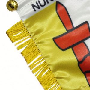 ธงสามเหลี่ยม NUNAVUT พิมพ์ลายดิจิทัลพร้อมโลโก้สั่งทำ สำหรับติดกระจกมองหลังรถยนต์และตกแต่งบ้าน - Product Image 4