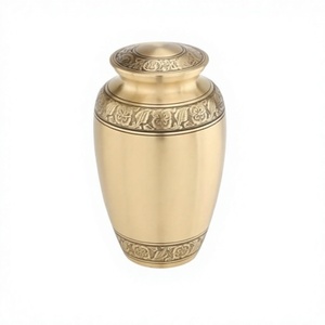Urnes funéraires Lu de qualité supérieure, gravées, en laiton bronze doré, style américain, 220 pouces cubes, écologiques et biodégradables - Product Image 1