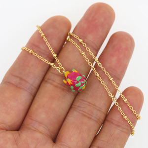 Nouveau Collier Tendance Plaqué Or 18K avec Pendentif Donut Rose Émaillé, Bijou Alimentaire Fantaisie pour un Style Dopamine - Product Image 5