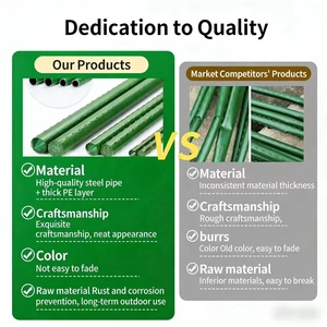 Estacas <span class=keywords><strong>de</strong></span> Soporte para Plantas <span class=keywords><strong>de</strong></span> Jardín con Recubrimiento <span class=keywords><strong>de</strong></span> PE, Postes Resistentes a la Corrosión para Luffa, Frijoles y Pepinos - Product Image 2
