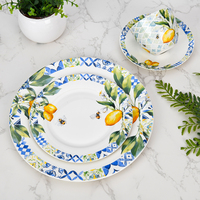 Service de table en porcelaine de haute qualité, motif citron, céramique, vaisselle jetable, décoration pour fêtes, banquets, mariages