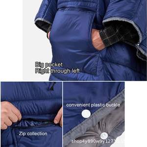 Saco de dormir con capucha aislante Woqi, estilo sobre, 115 cm x 140 cm, ligero, a prueba de viento, manta portátil para adultos - Product Image 5