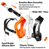 Masque de Snorkel Complet Prescription Anti Brouillard Avec Gopro Mount Dry Silicone pour Adultes Jeunes Ensemble de Plongée de Haute Qualité