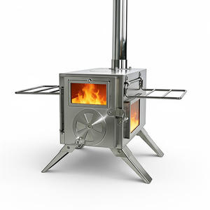 Estufa de leña plegable de titanio para tienda de campaña, para clima frío, con horno para cocción y calefacción, para uso en tiendas de campaña geodésicas. - Product Image 1