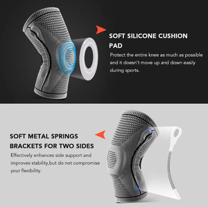 Hỗ trợ mạnh mẽ nén đầu gối tay áo đầu gối hỗ trợ bảo vệ đầu gối với Silicone gel pad - Product Image 4
