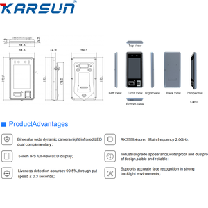 5 Inch <strong>Face</strong> <strong>Recognition</strong> <strong>Camera</strong> Access Control Facial Biometric Time Attendance System Night Vision OEM/ODM Entrance - Product Image 2