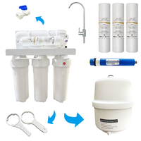 Purificateur d'eau potable à osmose inverse à 6 étages en plastique électrique 75 GPD, filtre UV, utilisation domestique et hôtelière, auto-nettoyant intelligent