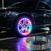 Lampe LED universelle pour jantes de voiture APP&Remote Dream Chasing, étanche IP67, 12V, 15/17/19 pouces, RGB, éclairage sous jante