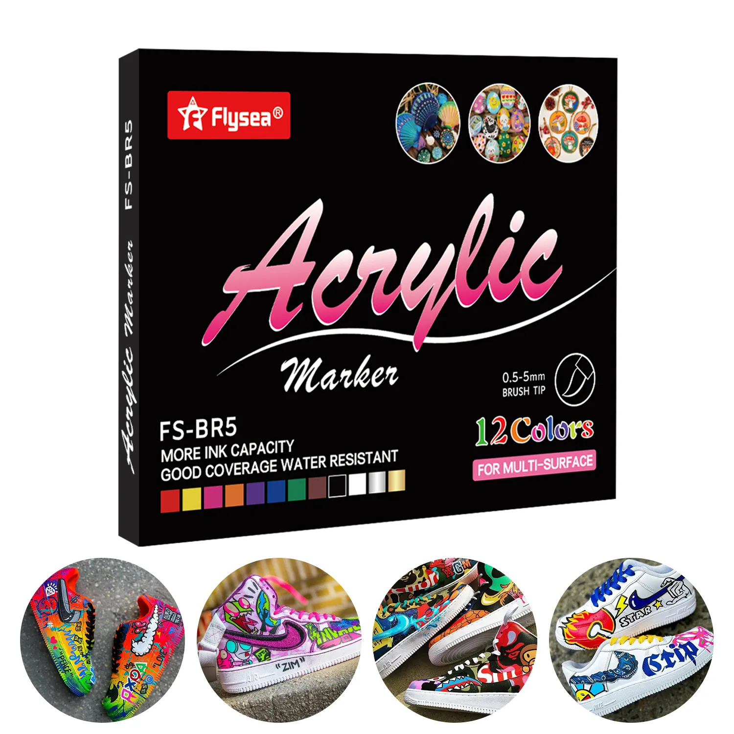 Neues Design Pinsels pitze 12-Farben-Acrylstift-Set für Mal bücher für Erwachsene und Kinder