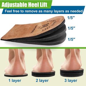 Elevadores de talón <span class=keywords><strong>para</strong></span> hombres y mujeres Almohadilla de talón e insertos <span class=keywords><strong>para</strong></span> levantamiento de talón ortopédico ajustable <span class=keywords><strong>para</strong></span> discrepancias en la longitud de la pierna - Product Image 4