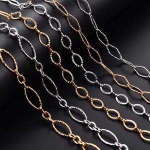 Cadena de Acero Inoxidable con Eslabones Ovalados y Brillantes de 6.5/7/8mm, Estilo Figaro, para Mujeres y Hombres, Gargantilla Geométrica con Rombo, Joyería Metálica - Product Image 2
