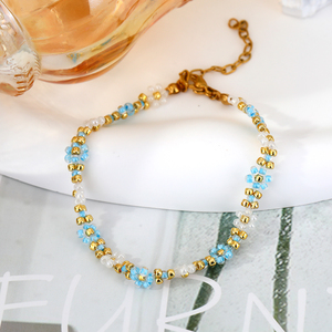 FY Mode Bijoux Bracelets Boho À La Main Amitié Miyuki Perles De Rocaille Soleil Fleur Marguerite Perlé Tressé <span class=keywords><strong>Surfeur</strong></span> Cheville Bracelets - Product Image 6