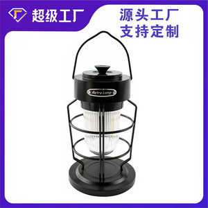 Lampe rétro portable d'extérieur, lanterne LED blanc chaud, rechargeable par USB, lampe de camping - Product Image 5