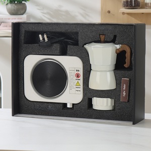 Ensemble de cafetières <span class=keywords><strong>Moka</strong></span> octogonales au design classique italien en aluminium, céramique et verre – Produit métallique pour le commerce électronique transfrontalier en gros - Product Image 1