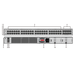 Commutateur Ethernet industriel S5755-S48U8Y 98012635, 48 ports 10/100/1000 BASE-T (PoE++), 8 ports 25GE SFP28 - Product Image 4
