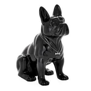 Sıcak satış kişiselleştirilmiş el yapımı hayvan heykelleri seramik fransız bulldog ev dekor için