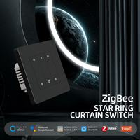 Moes Star Ring Series Zigbee Smart Push Button Rebound Stepless 1 2 3 4 Gang Light Wall Gradateur Interrupteurs