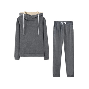 Conjunto de pantalones y sudadera con capucha de forro polar ligero para hombre, ropa deportiva informal transpirable para otoño y primavera - Product Image 1
