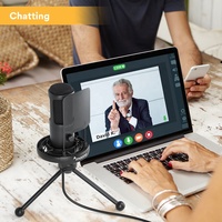 Microphone professionnel à condensateur OEM, avec support, pour réunion, jeu, enregistrement et diffusion en direct