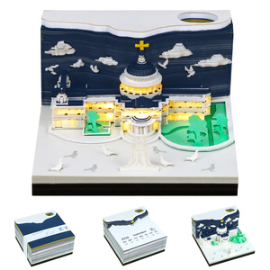 Nhà Thờ Nhà Thờ 3D Mô Hình Giấy Khắc Ghi Chú Dán London Xây Dựng Máy Tính Để Bàn Trang Trí Nội Thất Cube Lịch Hiện Nay - Product Image 1