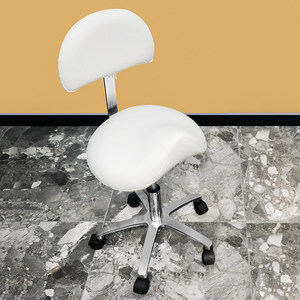 Новое коммерческое парикмахерское кресло для салона красоты с каркасом из нержавеющей стали, 5-лучевой базой и колесиками, рабочий стул для стилиста для услуг по химической завивке/окрашиванию волос - Product Image 2