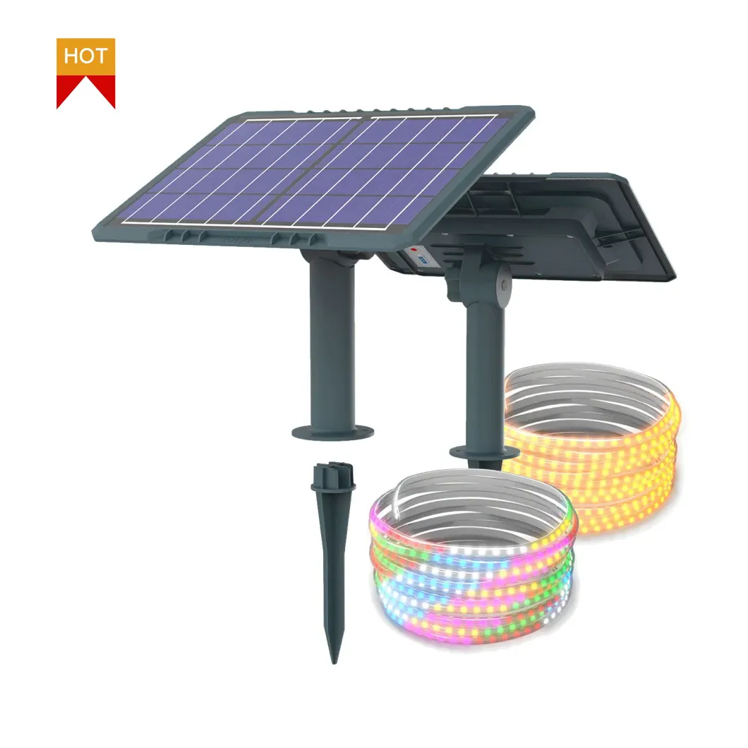 Ao ar livre inteligente solar led strip luzes à prova d'água 4v com multicolor remoto 5 metros endereço led abobadado neon flex smd 2835 5050