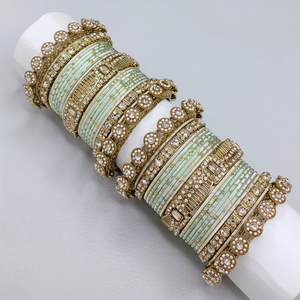 PADMAWATI BANGLES PRIVATE LIMITED Luxury Tungsten Gold Plated Multi Color Women's Bangles Set Indian Bridal Wedding Anniversary - Product Image 2