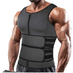 Gilet sculptant <span class=keywords><strong>pour</strong></span> homme à double <span class=keywords><strong>ceinture</strong></span>, renforcé, avec fermeture éclair, en autre matière, corset de sport et <span class=keywords><strong>ceinture</strong></span> amincissante <span class=keywords><strong>abdominale</strong></span> - Product Image 1