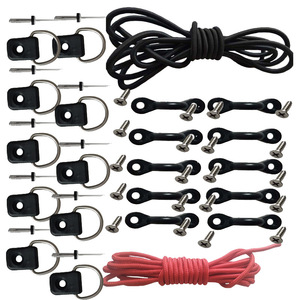 Kit d'accessoires pour kayak avec anneaux en D en acier inoxydable et corde pour canoë kayak 2 places, sports nautiques en plein air - Product Image 2