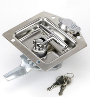 Cylindres de serrure pour boîte à outils de camion et de camping-car en acier inoxydable DL858-8, poignée de compression pliable pour remorque, loquet de panneau à palette, tiroir de camionnette