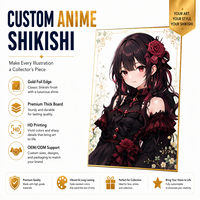 Papan Shikishi Anime Efek Holografik Custom dengan Pinggiran Emas, Papan Seni Koleksi, Dekorasi Dinding, Merchandise